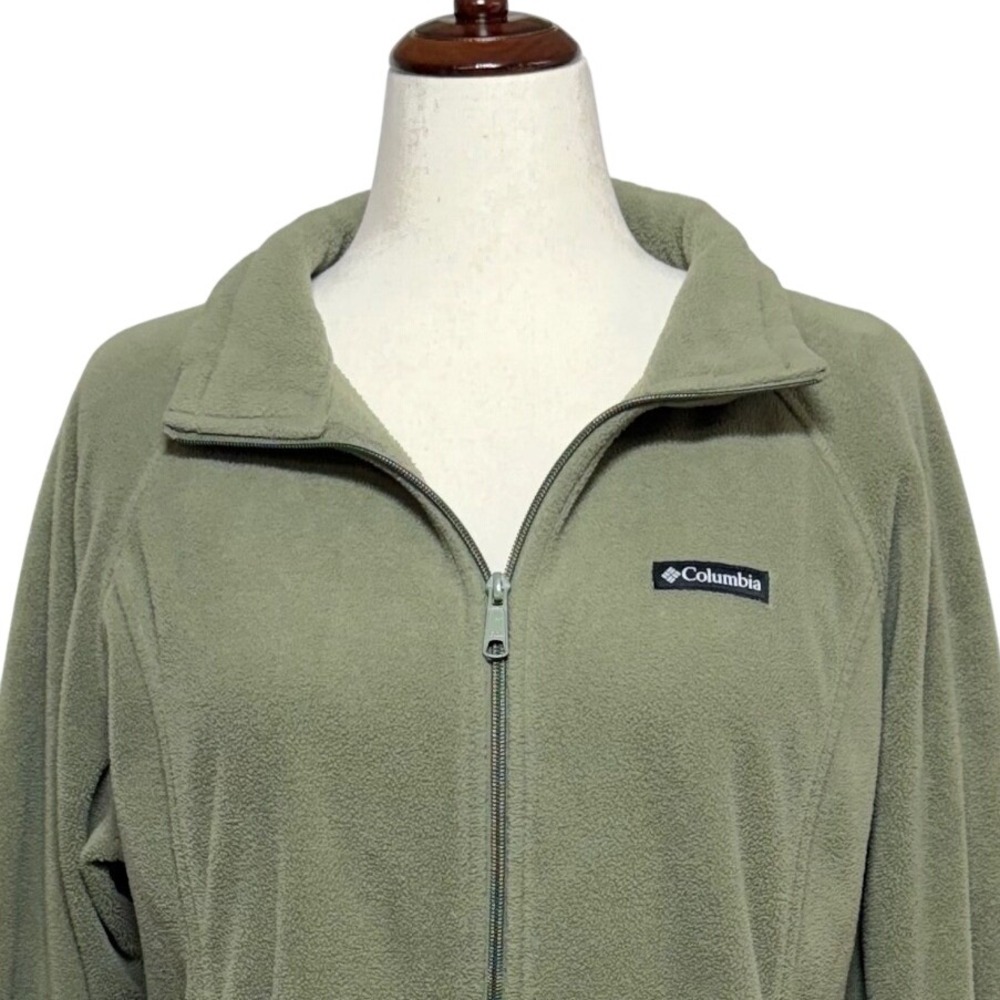 Columbia Jacket Womens 2X Green Fleece Full Zip Benton Springs Long Sleeve Warm